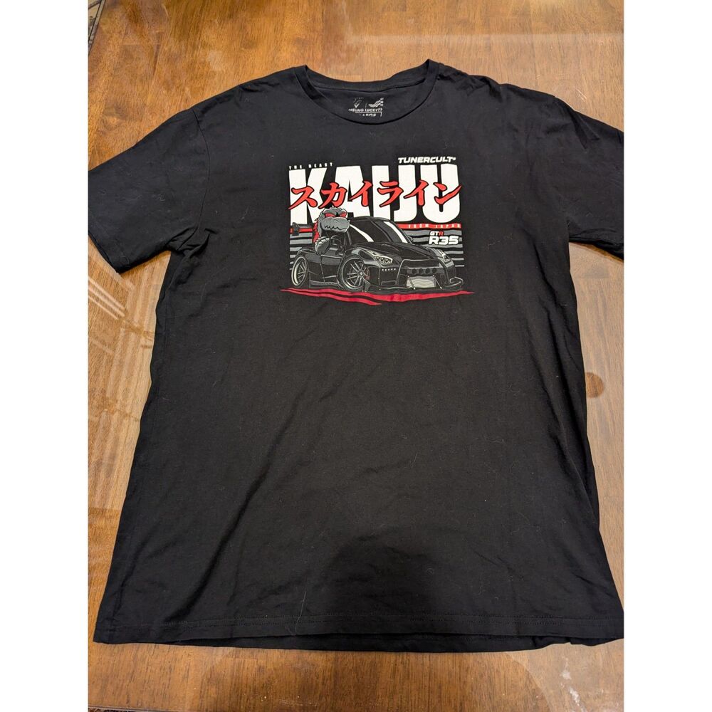 TunerCult Kaiju Skyline GTR R35 Graphic Tee Black X-Large JDM Car Shirt